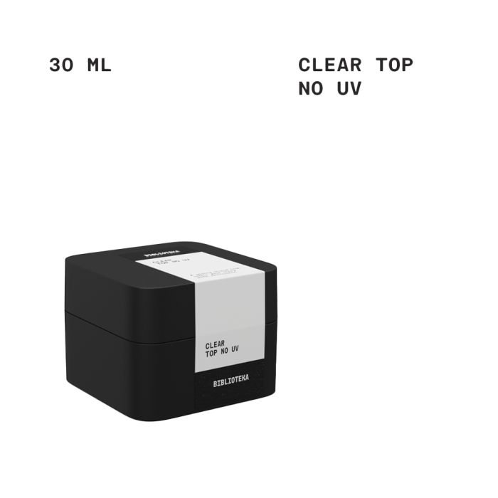 Топ без липкого шару Biblioteka Clear Top UV, БЕЗ УФ-фільтрів, 30 мл