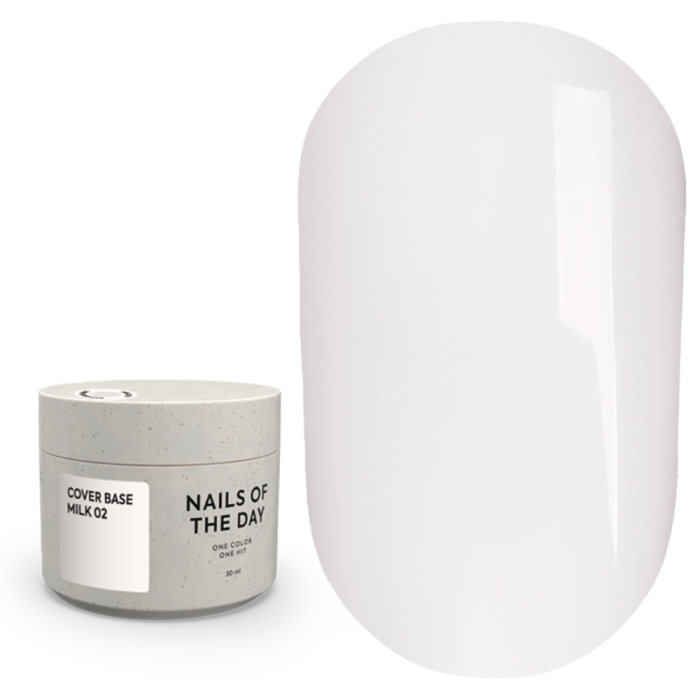 База камуфлююча NAILSOFTHEDAY Base Cover Formula Milk №02, щільна молочна, 30 мл