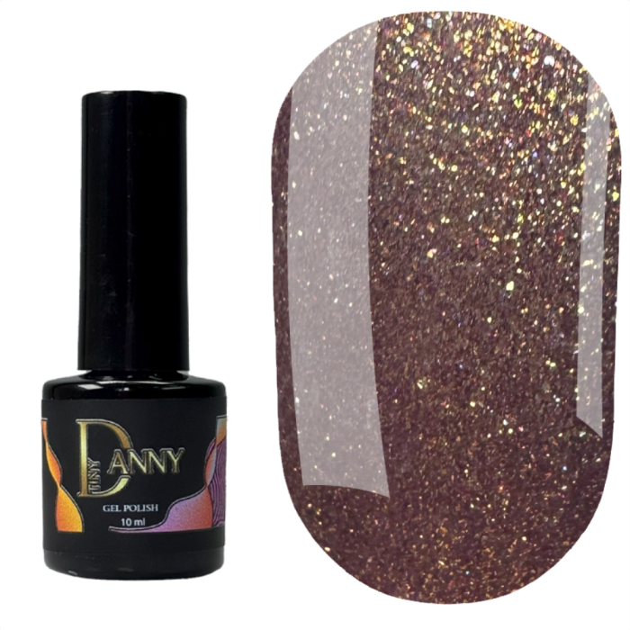 Гель-лак DANNY Gel Polish №126, коричневий із золотим мікроблиском, 10 мл