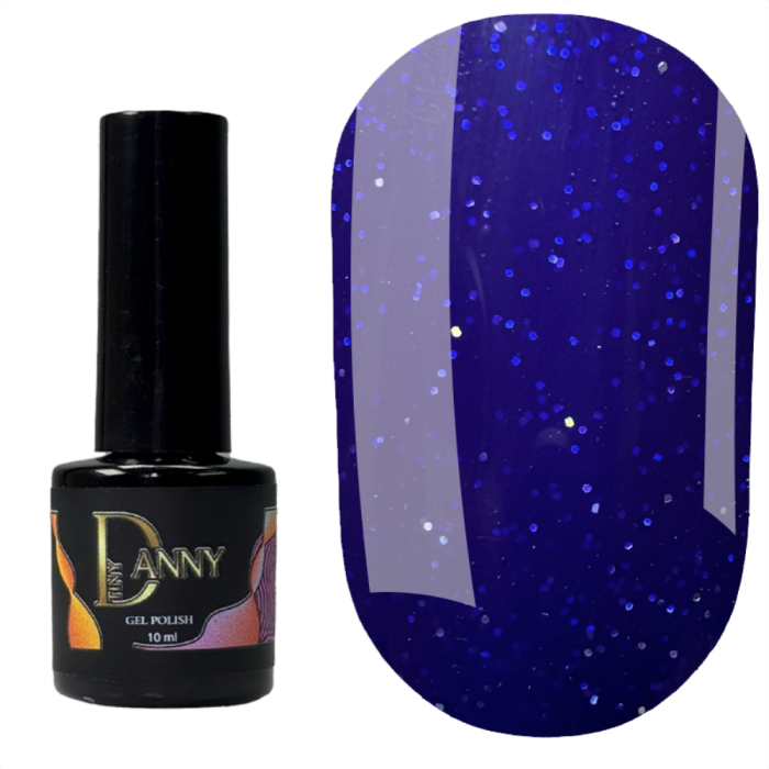 Гель-лак DANNY Gel Polish №158, синий с крупным шиммером, 10 мл