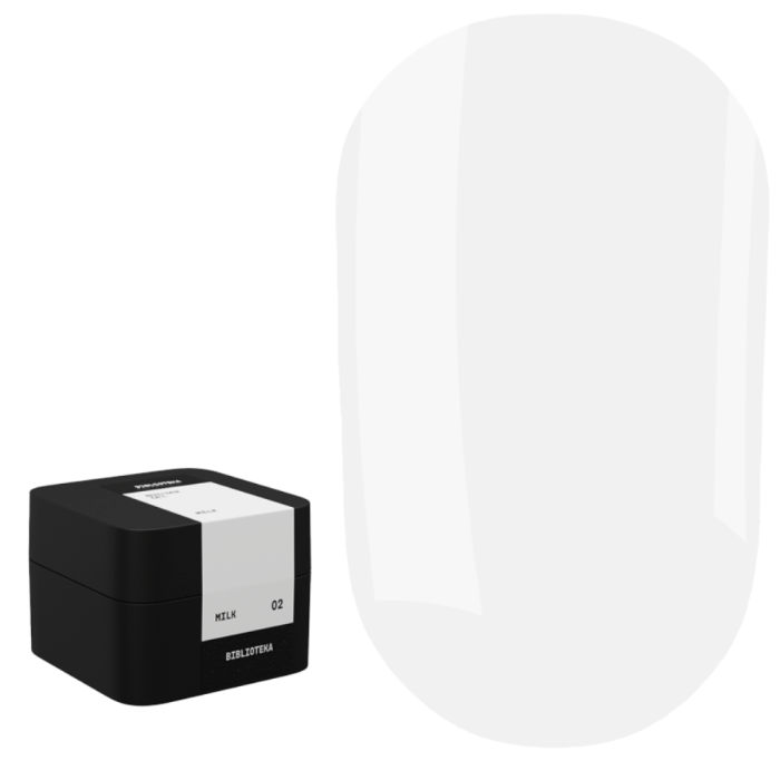 Гель для нарощування Biblioteka Builder Gel №02 Milk, молочний, 30 мл