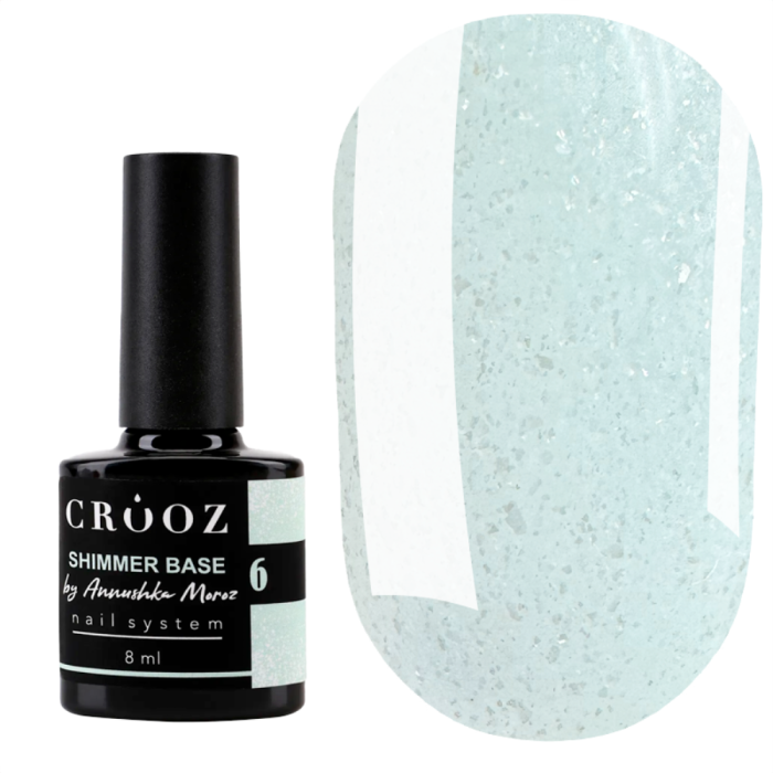 База камуфлююча Crooz Base Shimmer №06, м'ятна з мікрошиммером, 8 мл