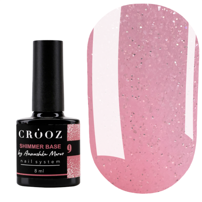 База камуфлирующая Crooz Base Shimmer №09, розовый с микрошиммером, 8 мл