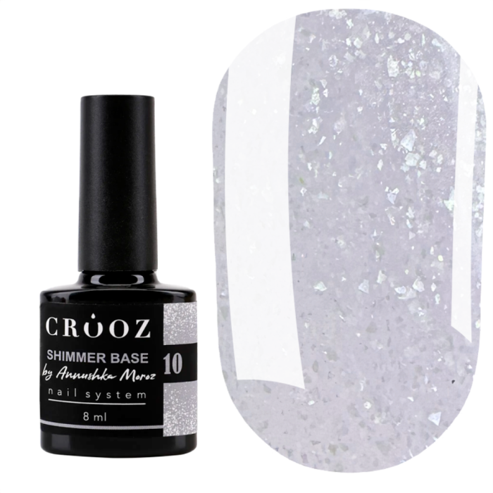 База камуфлирующая Crooz Base Shimmer №10, лиловый с микрошиммером, 8 мл