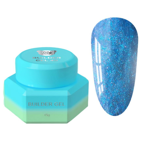 Конструюючий гель You Are Cute Builder Gel №40, синій перламутр, 15 мл