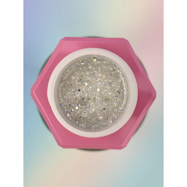 Гель конструирующий You Are Cute Builder Gel №30, серебро с камифубуками, 15 мл