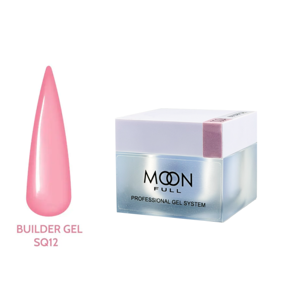 Гель для наращивания Moon Full Builder Gel №SQ12, розовый нюд, 30 мл