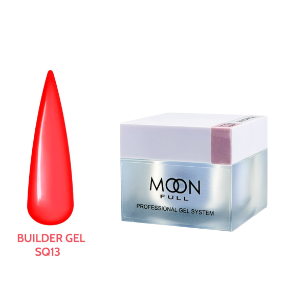Гель для нарощування Moon Full Builder Gel №SQ13, червоний, 30 мл
