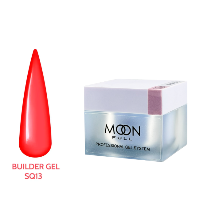 Гель для наращивания Moon Full Builder Gel №SQ13, красный, 30 мл