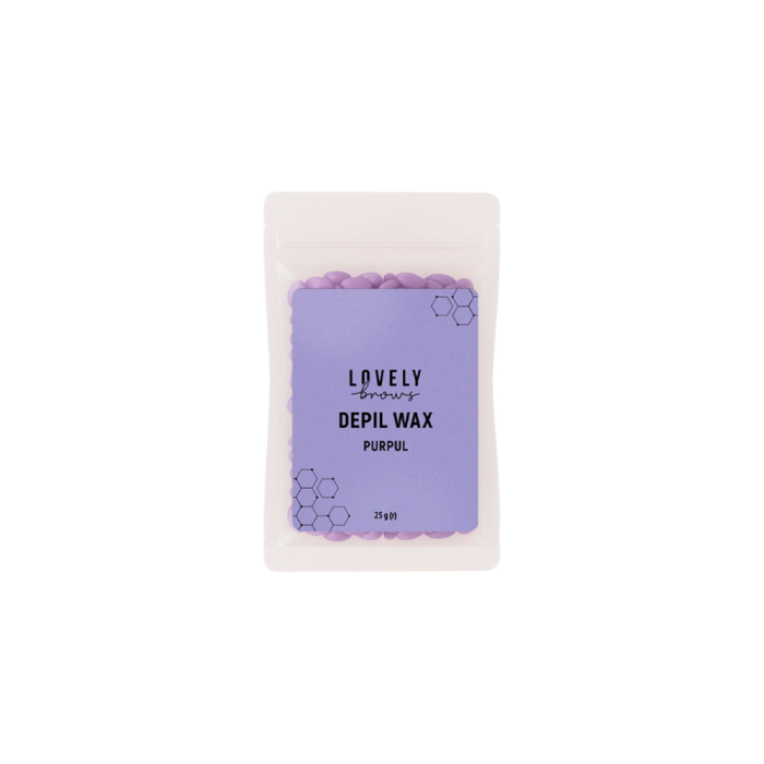Віск у гранулах для брів та обличчя Lovely Brows Depil Wax Purpul, ліловий, 25 г
