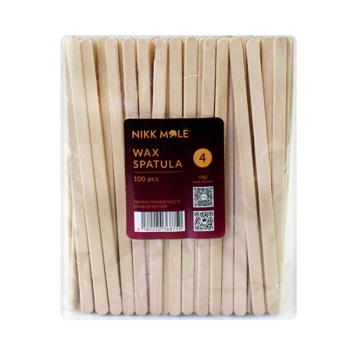 Шпателі в'язкі дерев'яні Nikk Mole Wax Spatula №4, 100 шт.
