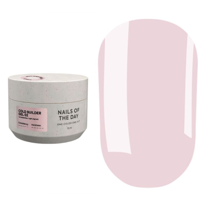 Гель для нарощування NAILSOFTHEDAY Builder Gel Cold №02, нюдово-рожевий, 15 мл