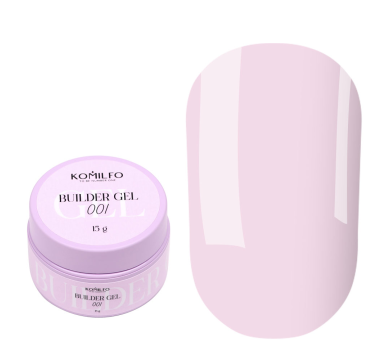 Гель для наращивания Komilfo Builder Gel №001, молочно-розовый, 15 мл