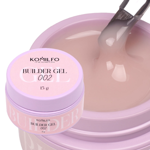 Гель для нарощування Komilfo Builder Gel №002, бежевий, 15 мл