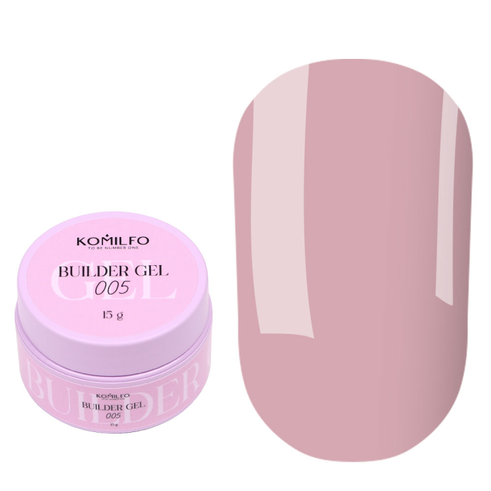 Гель для нарощування Komilfo Builder Gel №005, бежево-рожевий, 15 мл