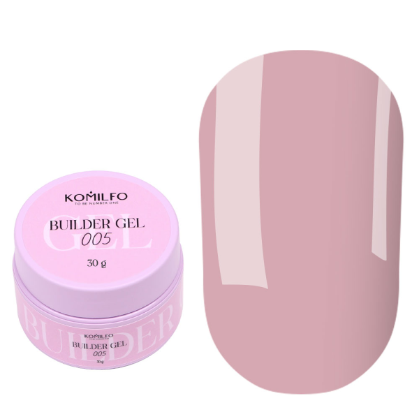 Гель для нарощування Komilfo Builder Gel №005, бежево-рожевий, 30 мл