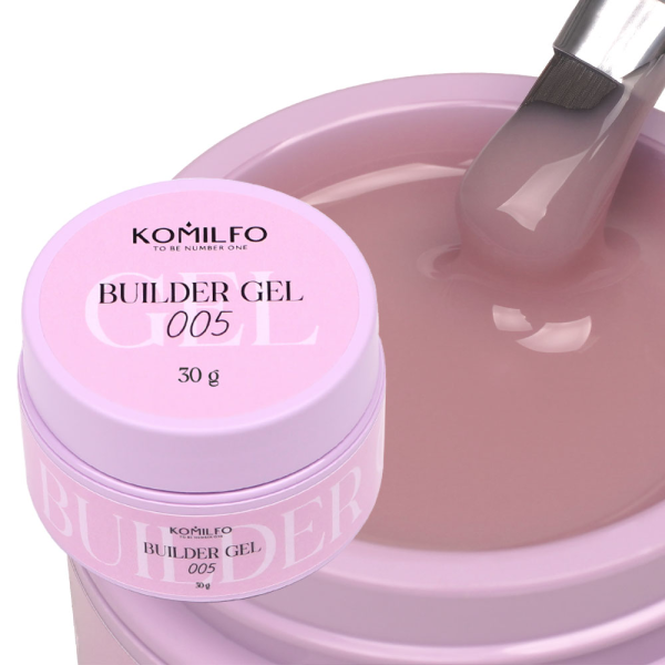 Гель для нарощування Komilfo Builder Gel №005, бежево-рожевий, 30 мл