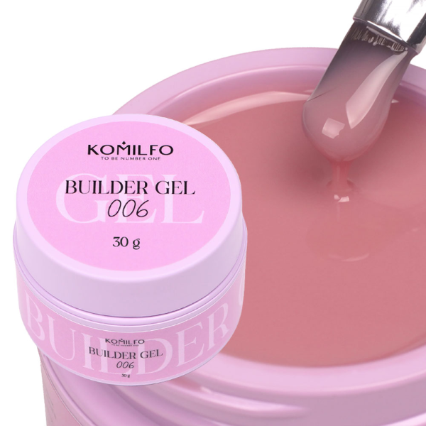 Гель для нарощування Komilfo Builder Gel №006, темний беж, 30 мл