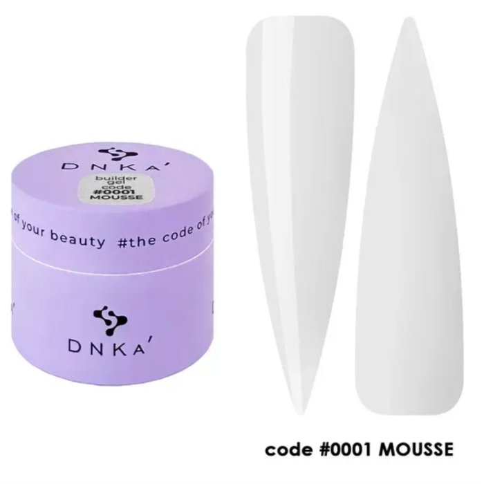 Гель для наращивания DNKa Builder Gel Mousse #0001, прозрачный, 15 мл