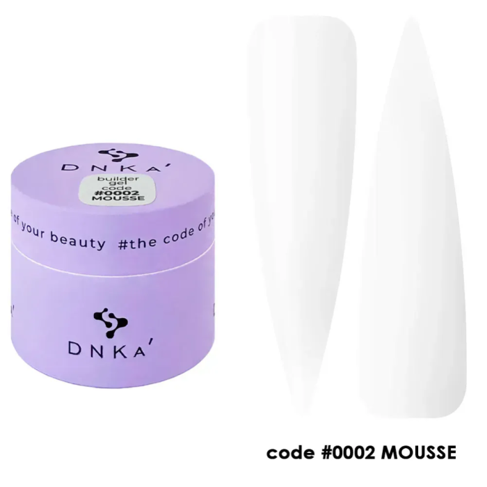 Гель для наращивания DNKa Builder Gel Mousse #0002, молочный, 15 мл
