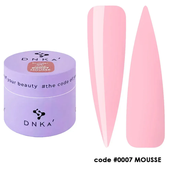 Гель для наращивания DNKa Builder Gel Mousse #0007, нежно-розовый, 15 мл