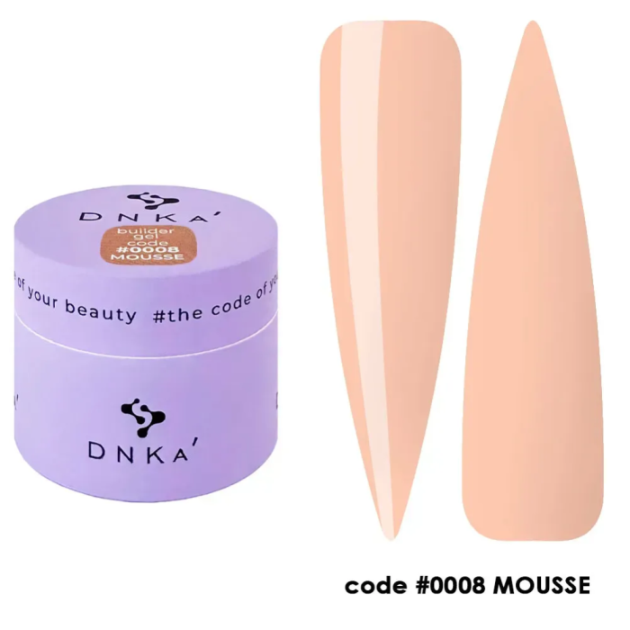 Гель для нарощування DNKa Builder Gel Mousse #0008, кремово-бежевий, 15 мл
