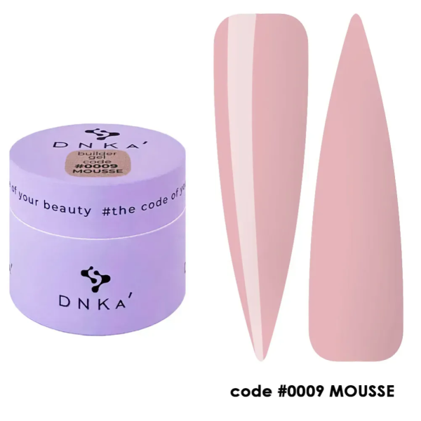 Гель для наращивания DNKa Builder Gel Mousse #0009, розовая пудра, 15 мл