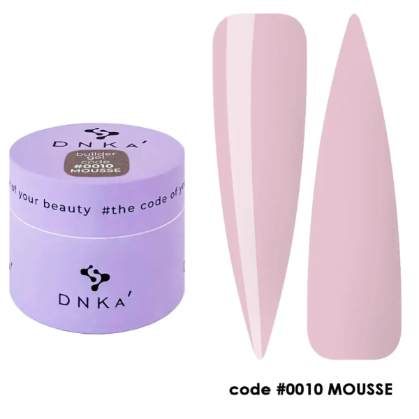 Гель для нарощування DNKa Builder Gel Mousse #0010, рожевий, 15 мл