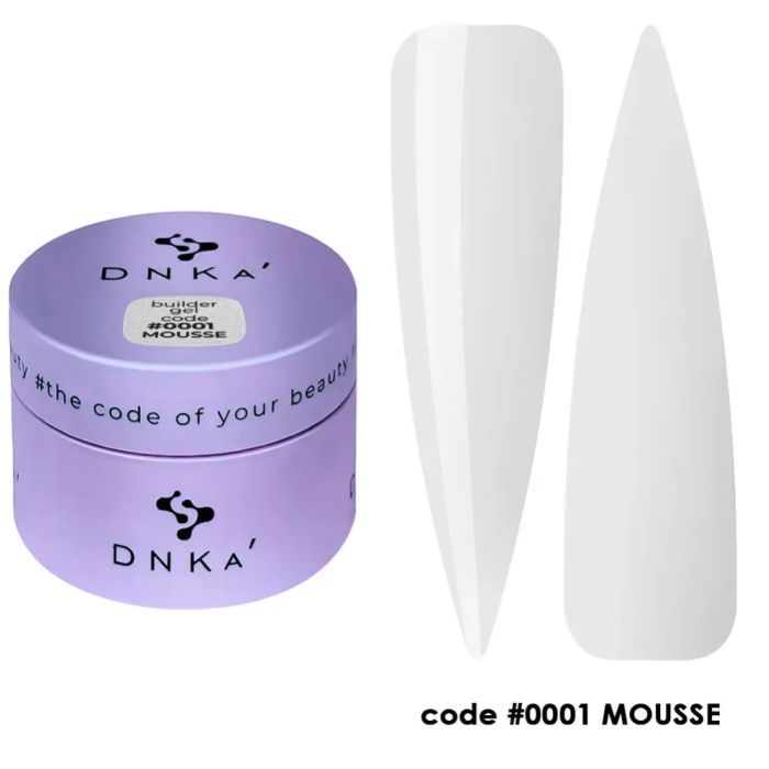 Гель для нарощування DNKa Builder Gel Mousse #0001, прозорий, 30 мл