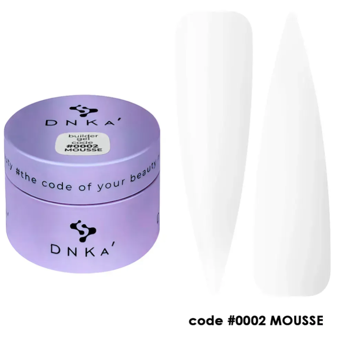 Гель для нарощування DNKa Builder Gel Mousse #0002, молочний, 30 мл