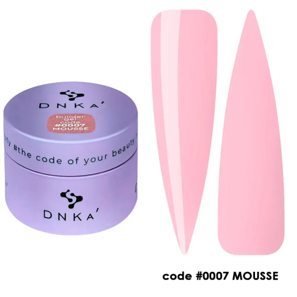 Гель для наращивания DNKa Builder Gel Mousse #0007, нежно-розовый, 30 мл