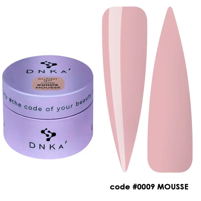 Гель для наращивания DNKa Builder Gel Mousse #0009, розовая пудра, 30 мл