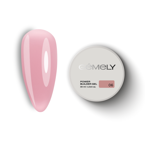 Гель для наращивания GEMELY Power Builder Gel №006, натурально-розовый, 30 мл