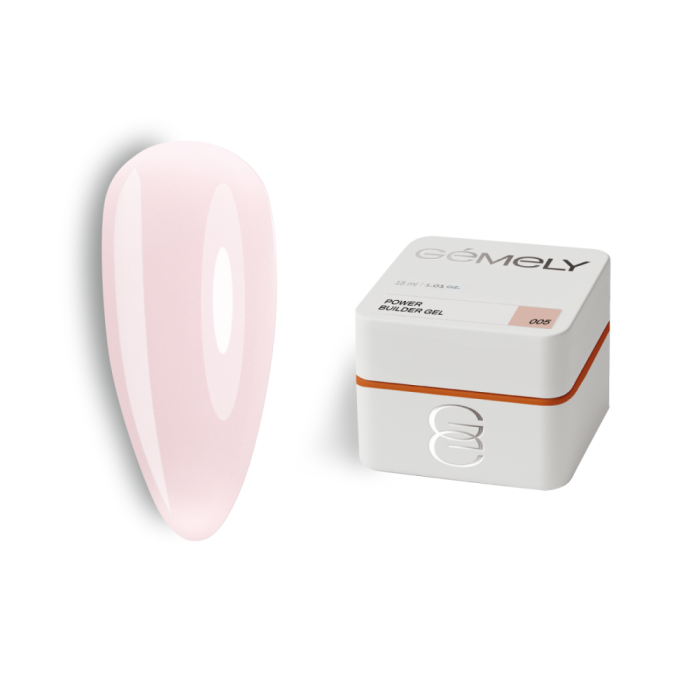 Гель для наращивания GEMELY Power Builder Gel №005, нежно-розовый, 15 мл