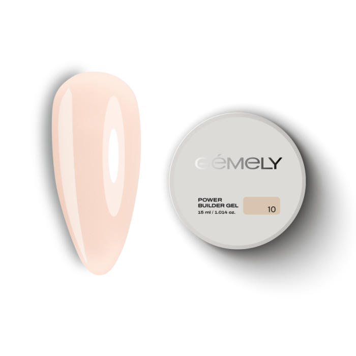 Гель для наращивания GEMELY Power Builder Gel №010, телесный, 15 мл