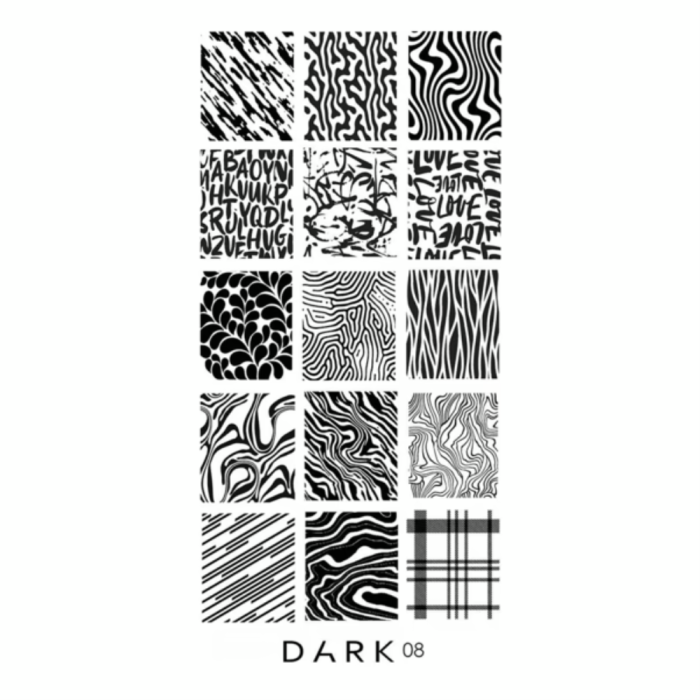 Пластина для стемпінгу DARK 08, тваринний принт