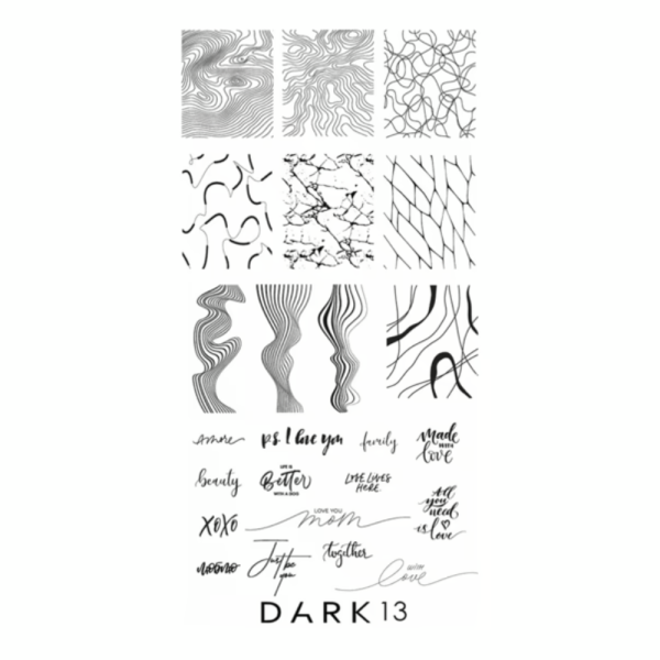 Пластина для стемпінгу DARK 13, абстракція