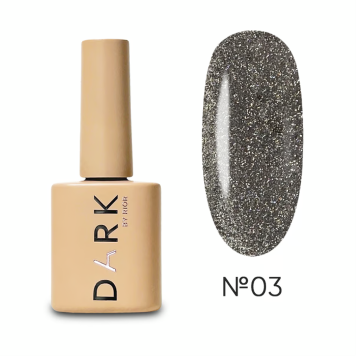 Гель-лак кошачий глаз DARK Gel Polish Night Cat №03, темное серебро, 10 мл