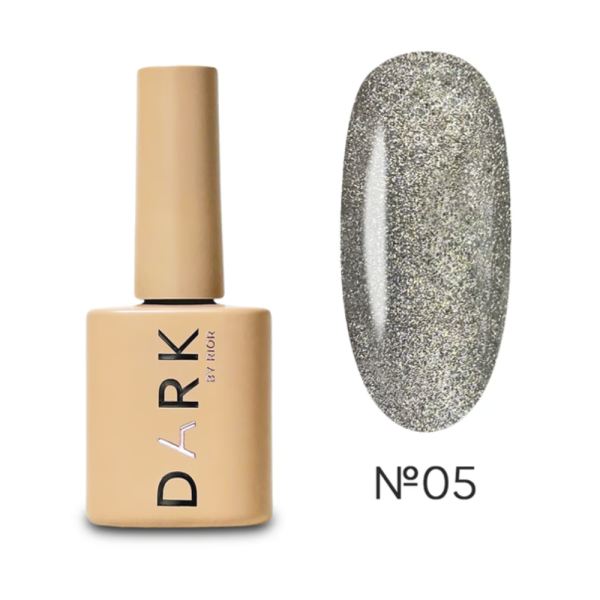 Гель-лак котяче око DARK Gel Polish Night Cat №05, срібло, 10 мл