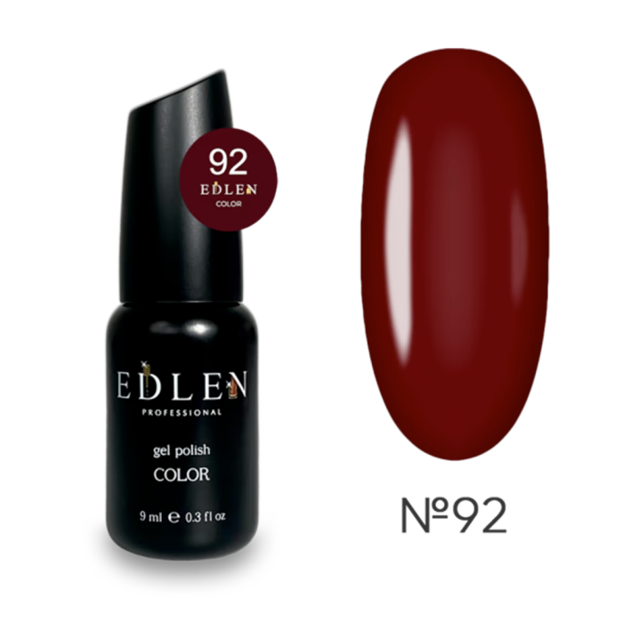 Гель-лак Edlen Color №092, бордовий, 9 мл