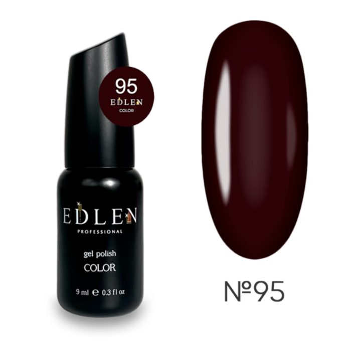Гель-лак Edlen Color №095, бургунді, 9 мл