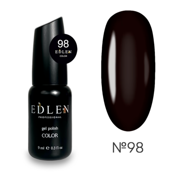 Гель-лак Edlen Color №098, бордово-шоколадний, 9 мл