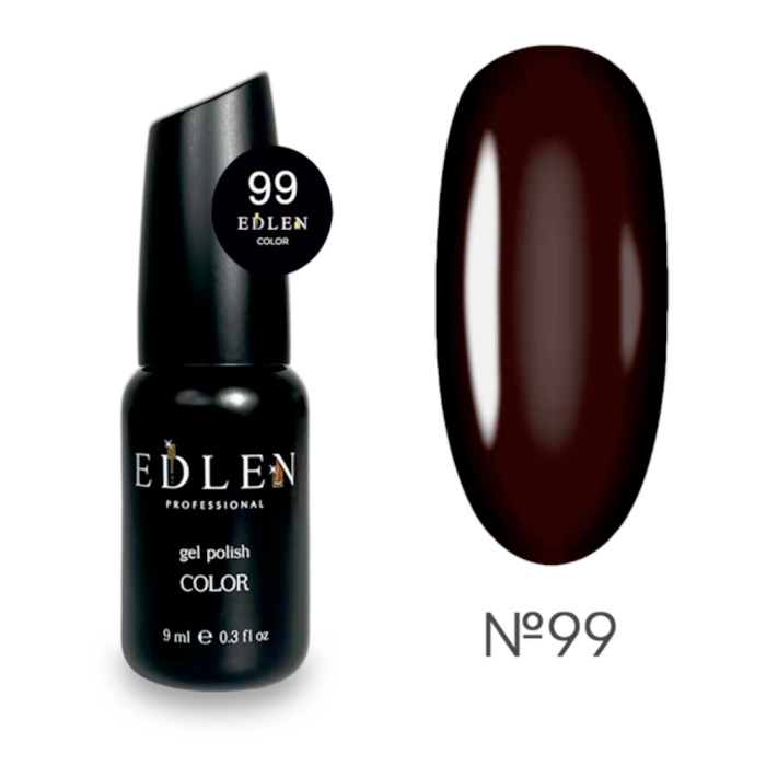 Гель-лак Edlen Color №099, коричневий, 9 мл
