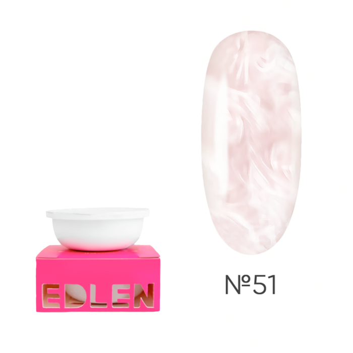 Сменный картридж Edlen Builder Gel Pearl №51 - гель для наращивания, перламутровий пудровий, 15 мл
