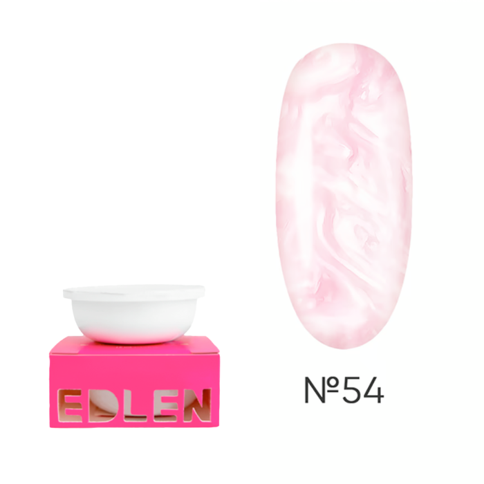 Змінний картридж Edlen Builder Gel Pearl №54 - гель для нарощування, рожевий перламутровий, 15 мл