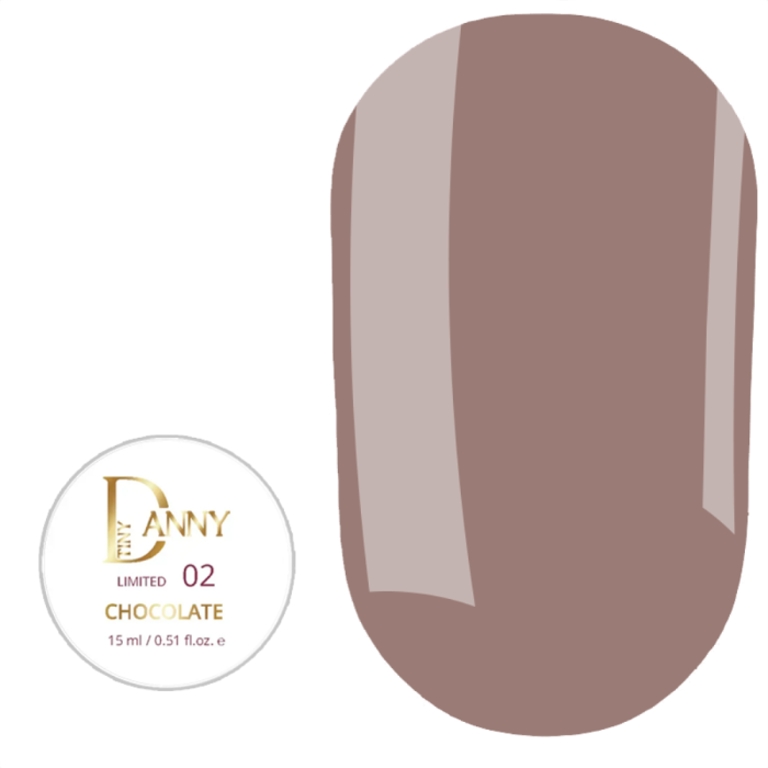 Гель для нарощування DANNY Builder Gel Chocolate №02 Limited, м'який молочно-карамельний, 15 мл