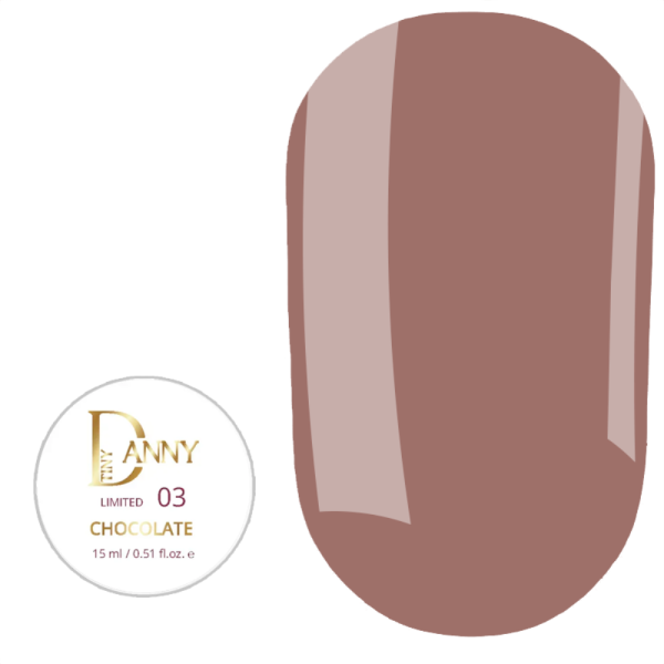 Гель для наращивания DANNY Builder Gel Chocolate №03 Limited, теплый коричневый, 15 мл
