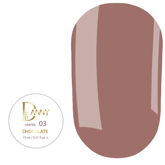 Гель для нарощування DANNY Builder Gel Chocolate №03 Limited, теплий коричневий, 15 мл