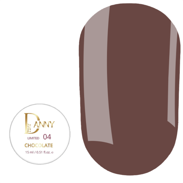 Гель для наращивания DANNY Builder Gel Chocolate №04 Limited, темный шоколад, 15 мл