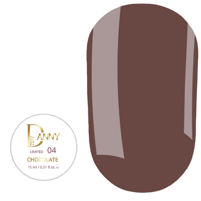 Гель для нарощування DANNY Builder Gel Chocolate №04 Limited, темний шоколад, 15 мл